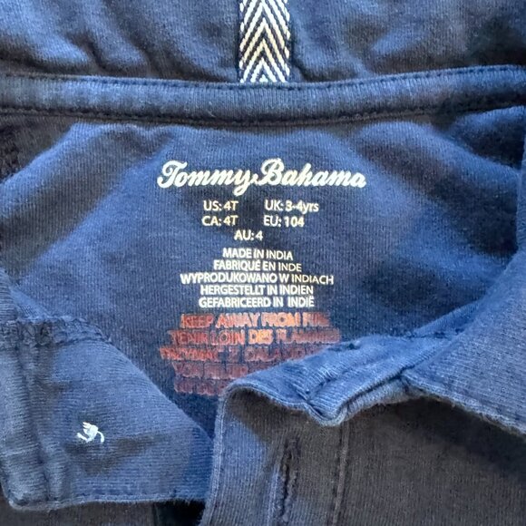 Tommy Bahama Toddler Boy's Navy Blue Short Sleeve Collared Polo Shirt Size  4T - Picture 4 of 5